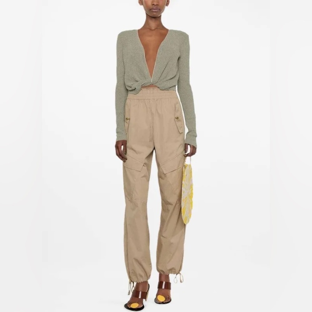 Jacquemus Twist/Knot Detail Knit Olive Top